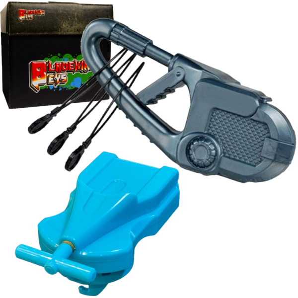 BLADEKING BEYS 1way String Launcher (Right)+ Metal Fusion Grip Launcher(Black) + Toy Storage Box