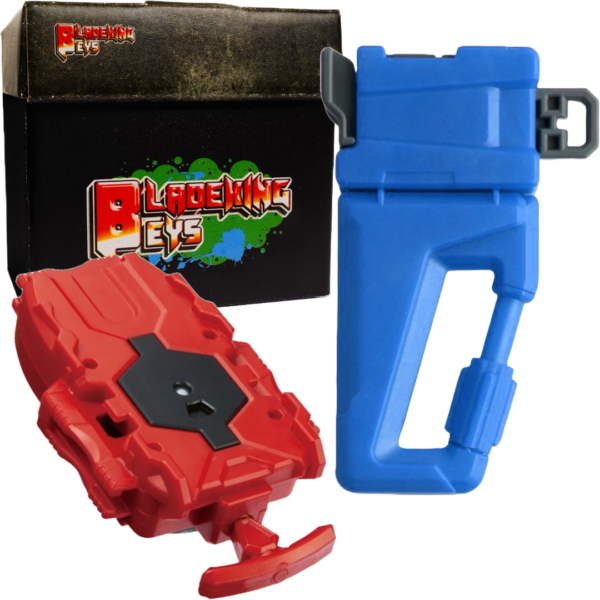 BLADEKING BEYS Carabiner-Grip for Burst' launchers + String Launcher (Right) + Toy Storage Box