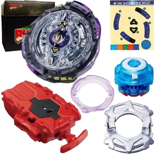 BLADEKING BEYS String Launcher Set- B102 Twin Nemesis 3Hit Ultimate Reboot + 1 Way String Launcher + Toy Storage Box