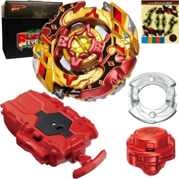 BLADEKING BEYS String Launcher Set- B128 Cho-Z Spriggan'-0Wall Zeta' + 1 Way String Launcher + Toy Storage Box