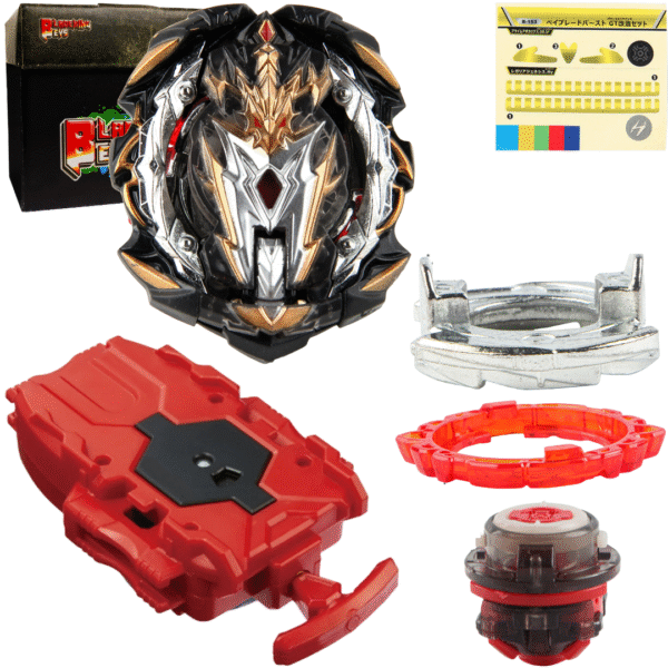 BLADEKING BEYS String Launcher Set- B153black Prime Apocalypse 0Dag Ultimate Rebot + 1 Way String Launcher + Toy Storage Box