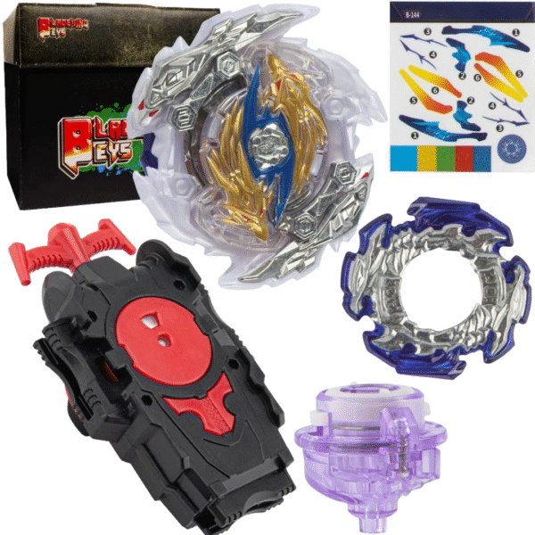 BLADEKING BEYS String Launcher Set- B144White Zwei Longinus Drake Spiral' Metsu + 1 Way String Launcher + Toy Storage Box