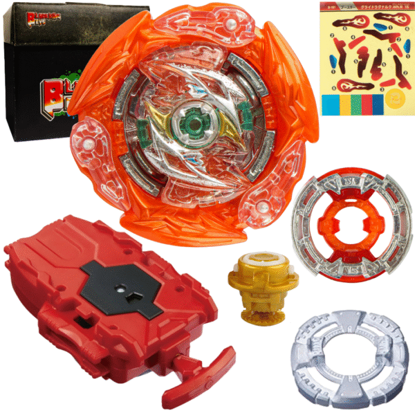 BLADEKING BEYS String Launcher Set- B161 Glide Ragnaruk Wheel Revolve 1S + 1 Way String Launcher + Toy Storage Box