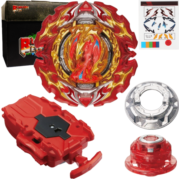 BLADEKING BEYS String Launcher Set- B191-02 Prominence Phoenix Tapered Metal Un10 + 1 Way String Launcher + Toy Storage Box