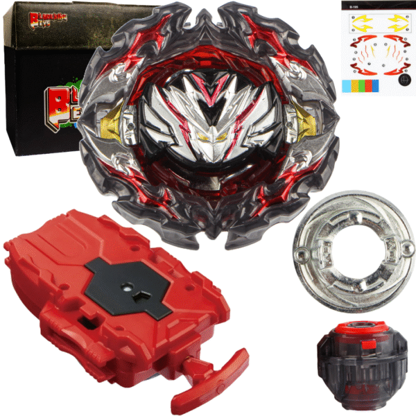 BLADEKING BEYS String Launcher Set- B195 Prominence Valkyrie Over Atomic + 1 Way String Launcher + Toy Storage Box