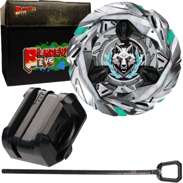 BLADEKING BEYS Launcher Kit- UX-08 SilverWolf 3-80FB + Small Winder Launcher + Toy Storage Box
