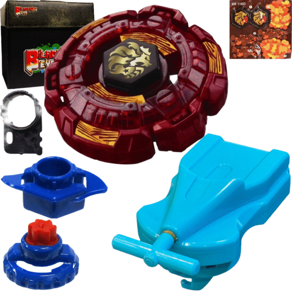 BLADEKING BEYS BB 00-Red 106 Fang Leone' W105R²F + 1 Way String Launcher (Right Spin) + Toy Storage Box