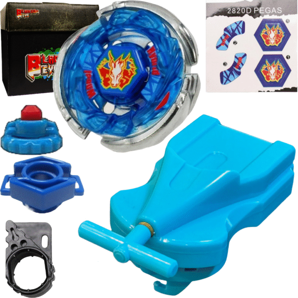 BLADEKING BEYS BB28 Stom' Pegasis 105RF + 1 Way String Launcher (Right Spin) + Toy Storage Box