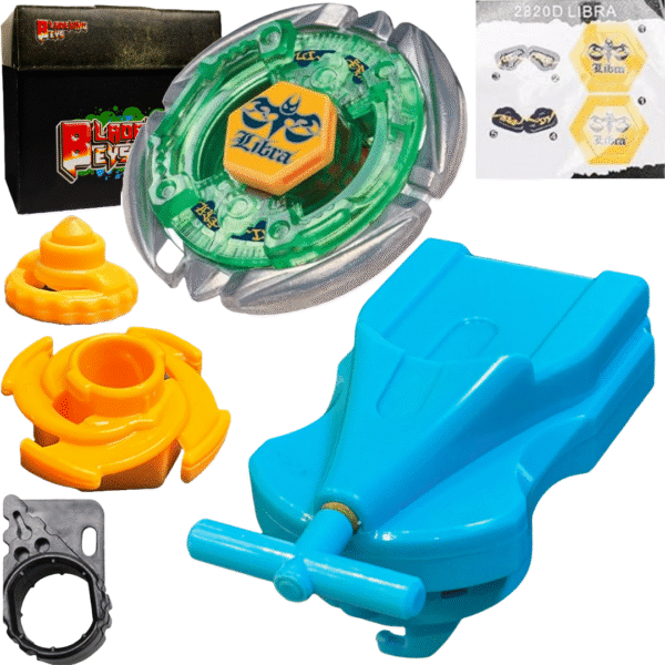 BLADEKING BEYS BB48 Flame Libraa' T125ES + 1 Way String Launcher (Right Spin) + Toy Storage Box