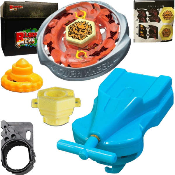 BLADEKING BEYS BB59 Burn Fireblase 135MS + 1 Way String Launcher (Right Spin) + Toy Storage Box