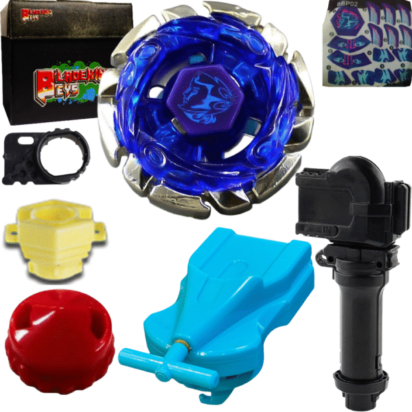BLADEKING BEYS BB 00-145 Dark' Poseidon 145WD + 1 Way String Launcher (Right Spin) + Toy Storage Box
