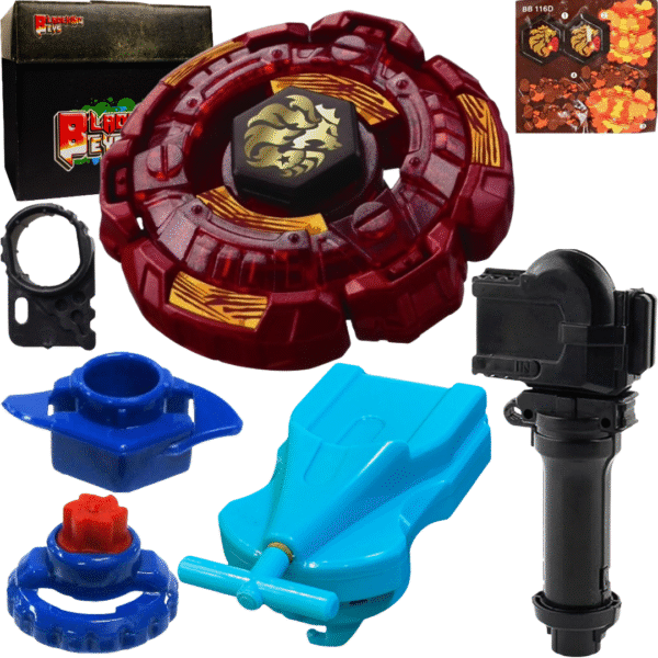 BLADEKING BEYS BB 00-Red 106 Fang Leone' W105R²F + 1 Way String Launcher (Right Spin) + Toy Storage Box