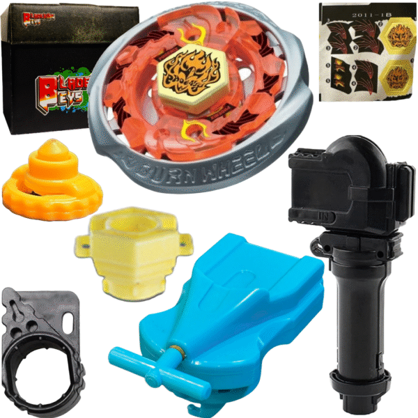 BLADEKING BEYS BB59 Burn Fireblase 135MS + 1 Way String Launcher (Right Spin) + Toy Storage Box