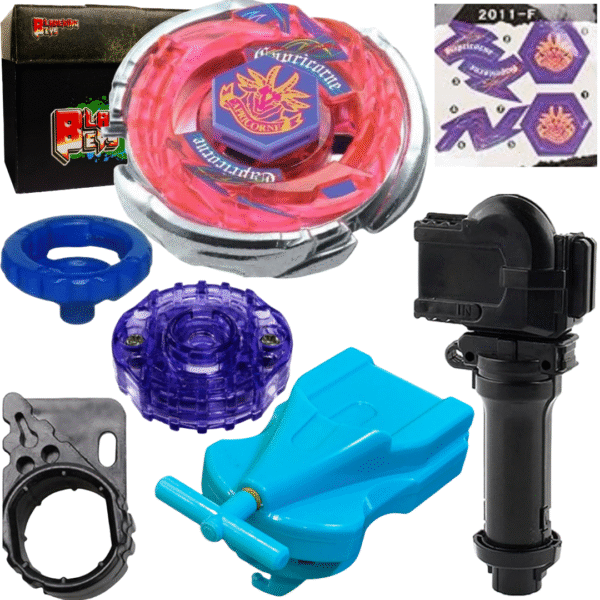 BLADEKING BEYS BB50 Stom' Capricon M145Q + 1 Way String Launcher (Right Spin) + Toy Storage Box