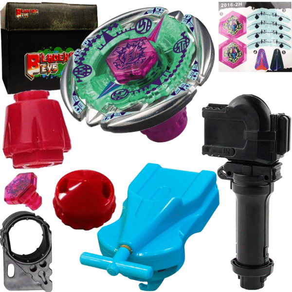BLADEKING BEYS BB95 Flam' byxis' + 1 Way String Launcher (Right Spin) + Toy Storage Box