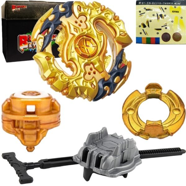 BLADEKING BEYS Pull Rule Launcher Kit- B00-100 Gold Spriggan' Requiem (Gold) + LR Pull Rule Launcher + Toy Storage Box