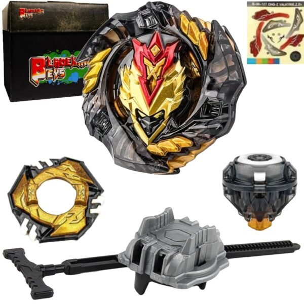 BLADEKING BEYS Pull Rule Launcher Kit- B00-127 Black Cho-Z Valkyrie Zen Evolution (Black) + LR Pull Rule Launcher + Toy Storage Box