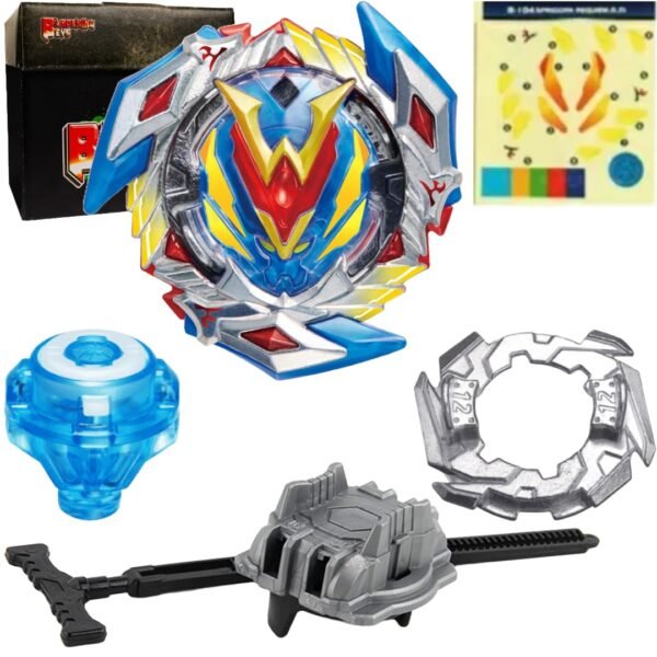 BLADEKING BEYS Pull Rule Launcher Kit- B104 Winning Valkyrie 12 Volcanic + LR Pull Rule Launcher + Toy Storage Box