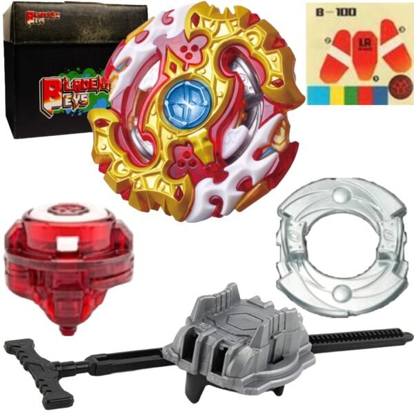 BLADEKING BEYS Pull Rule Launcher Kit- B100 Sprig' Requiem + LR Pull Rule Launcher + Toy Storage Box