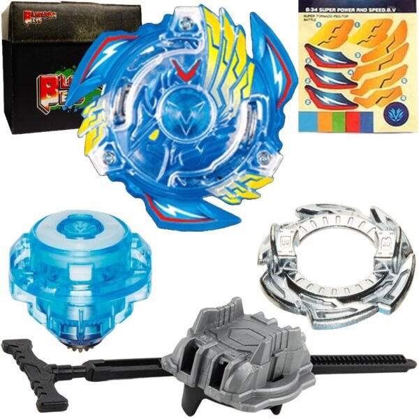 BLADEKING BEYS Pull Rule Launcher Kit- B34 Victory Valkyrie Booster Variable + LR Pull Rule Launcher + Toy Storage Box