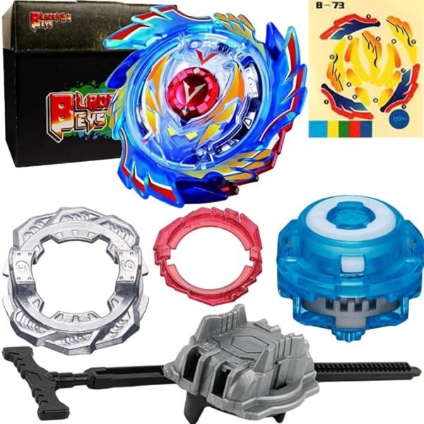 BLADEKING BEYS Pull Rule Launcher Kit- B73 God Valkyrie 6Vort'x Reboot + LR Pull Rule Launcher + Toy Storage Box