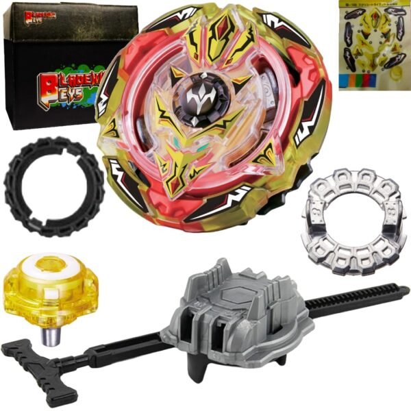 BLADEKING BEYS Pull Rule Launcher Kit- B103 Screw Trid'nt 8Bump Wedge + LR Pull Rule Launcher + Toy Storage Box