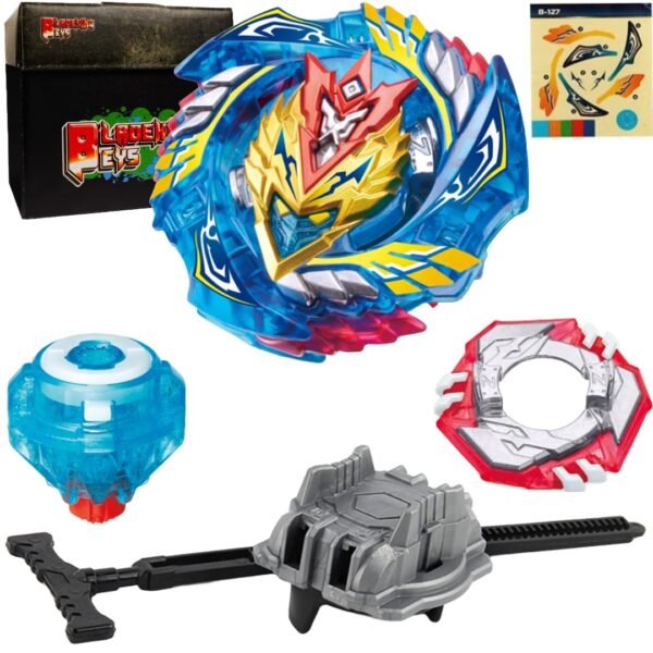 BLADEKING BEYS Pull Rule Launcher Kit- B127 Cho-Z Valkyrie Zen Evolution + LR Pull Rule Launcher + Toy Storage Box