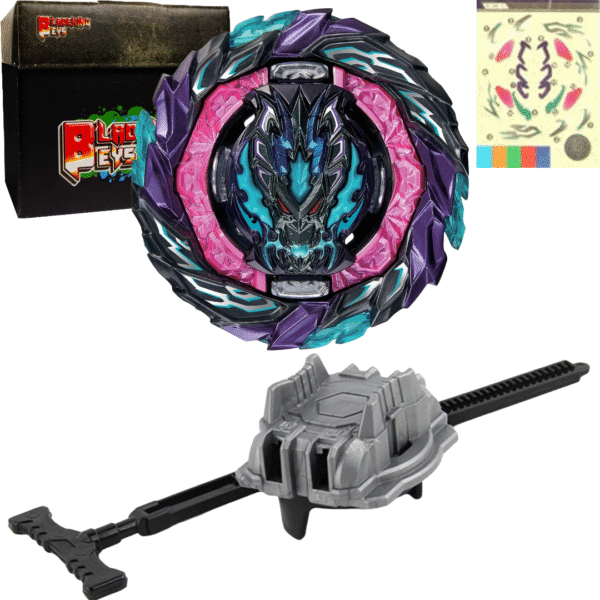 BLADEKING BEYS pull rule Launcher Kit- B186 Roar Bahamut'  + LR pull rule launcher + Toy Storage Box (metal, tip is random)