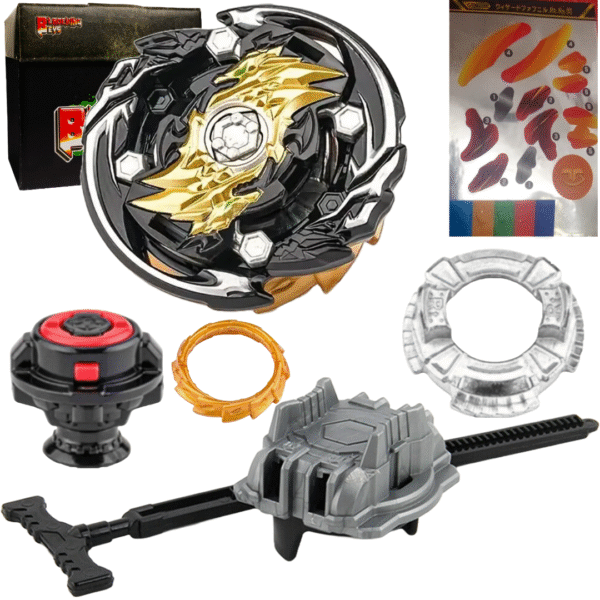 BLADEKING BEYS Pull Rule Launcher Kit- B00-139 Black Wizard Faf. Ratchet Ri.Sen (Black) + LR Pull Rule Launcher + Toy Storage Box