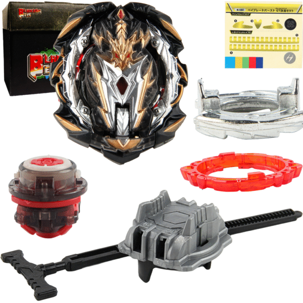 BLADEKING BEYS Pull Rule Launcher Kit- B153black Prime Apocalypse 0Dag Ultimate Rebot + LR Pull Rule Launcher + Toy Storage Box