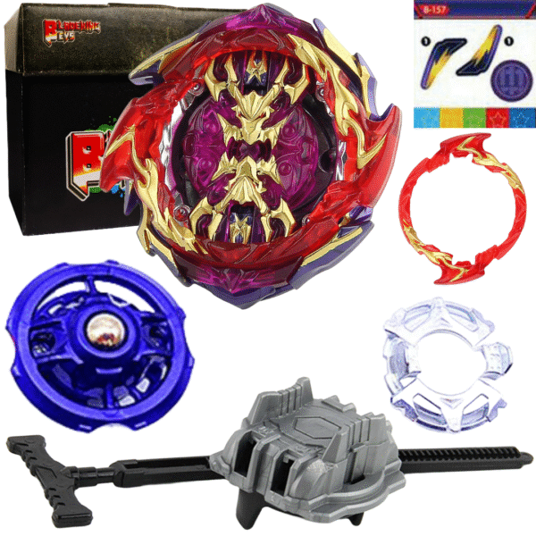 BLADEKING BEYS Pull Rule Launcher Kit- B157 Bigbang Genesis 0 Yar' Meta + LR Pull Rule Launcher + Toy Storage Box