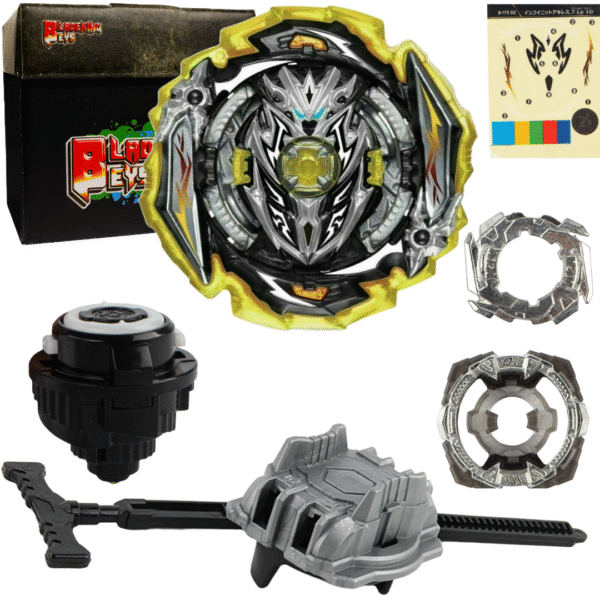 BLADEKING BEYS Pull Rule Launcher Kit- B173-02 Infinite Achiless 7 Loop 1D + LR Pull Rule Launcher + Toy Storage Box