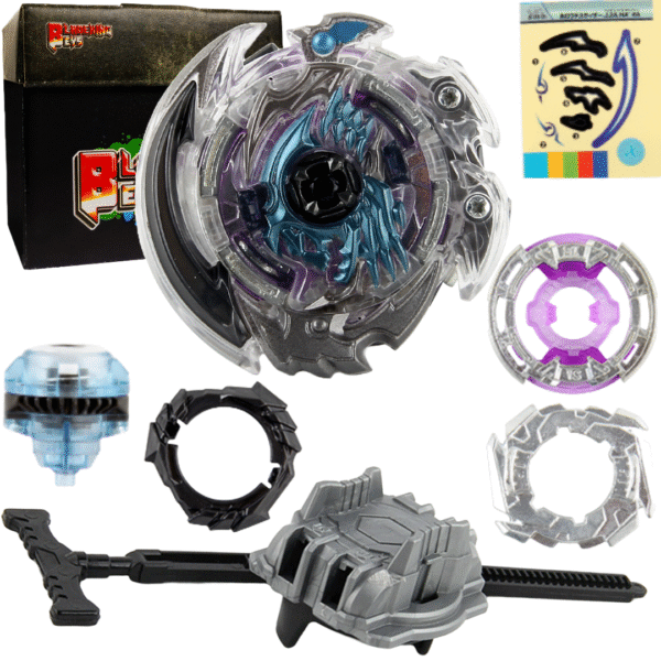 BLADEKING BEYS Pull Rule Launcher Kit- B176 Hollow Deathscyther 12Axe High Accel 4A + LR Pull Rule Launcher + Toy Storage Box