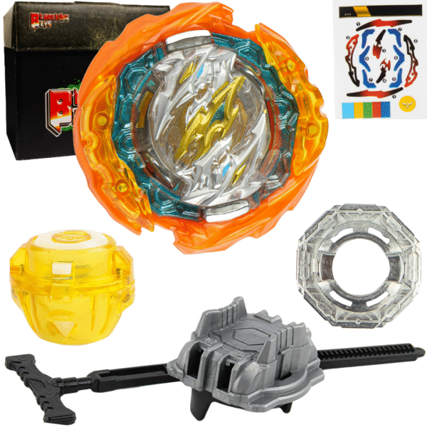 BLADEKING BEYS Pull Rule Launcher Kit- B181 Cyclone Ragnaruk Giga Never6 + LR Pull Rule Launcher + Toy Storage Box