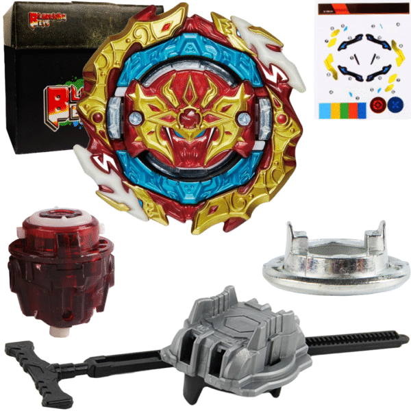 BLADEKING BEYS Pull Rule Launcher Kit- B188-01 Astral Sprig' Over Quattro-0 Duel Spin + LR Pull Rule Launcher + Toy Storage Box