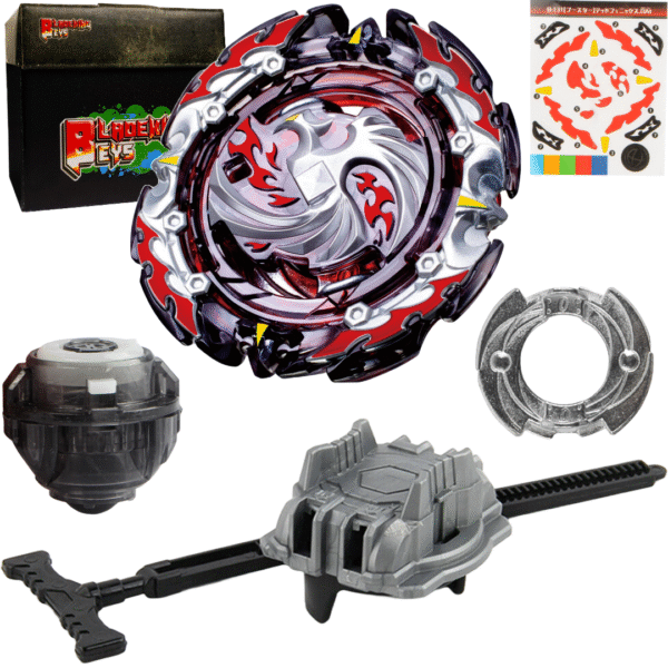 BLADEKING BEYS Pull Rule Launcher Kit- B131 Dead Phoenix 0 Atomic + LR Pull Rule Launcher + Toy Box