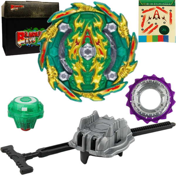 BLADEKING BEYS Pull Rule Launcher Kit- B135 Bushin Ashura Hurricane Keep Ten + LR Pull Rule Launcher + Toy Storage Box