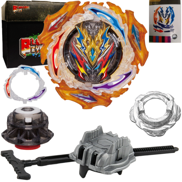 BLADEKING BEYS Pull Rule Launcher Kit- B203Y Divine Belial Nexus Bearing Drift + H Gear + LR Pull Rule Launcher + Toy Storage Box