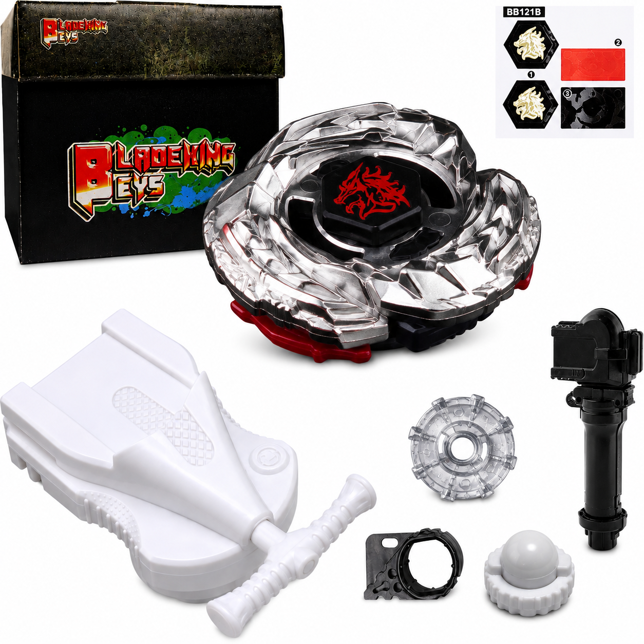 BLADEKING BEYS BB121L LDrago Guardien S130MB +String Launcher(Left Spin) + Grip + Toy storage Box