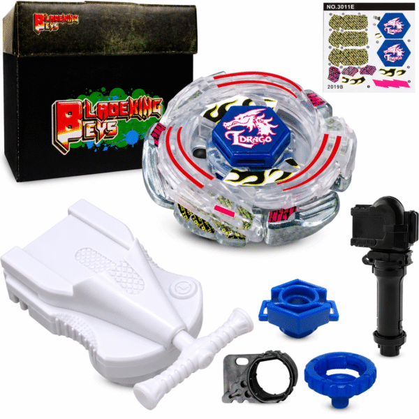 BLADEKING BEYS BB43 Lightning L-Drago 100HF +String Launcher(Left Spin) + Grip + Toy storage Box