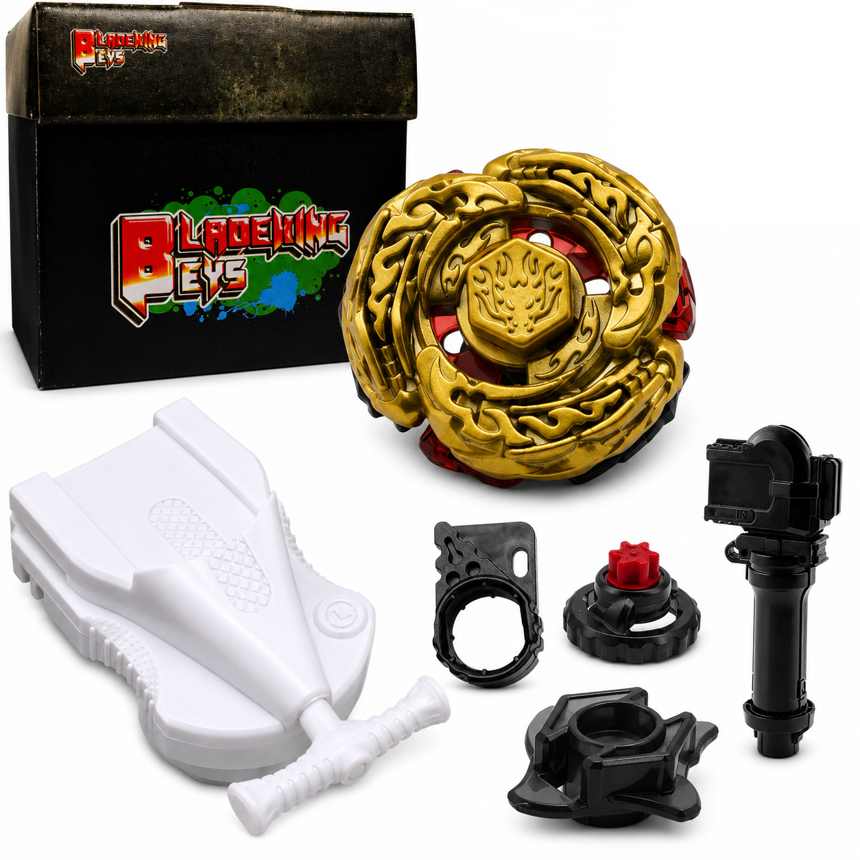 BLADEKING BEYS BB108gold LDrago Destroy DF105LRF  +String Launcher(Left Spin) + Grip + Toy storage Box